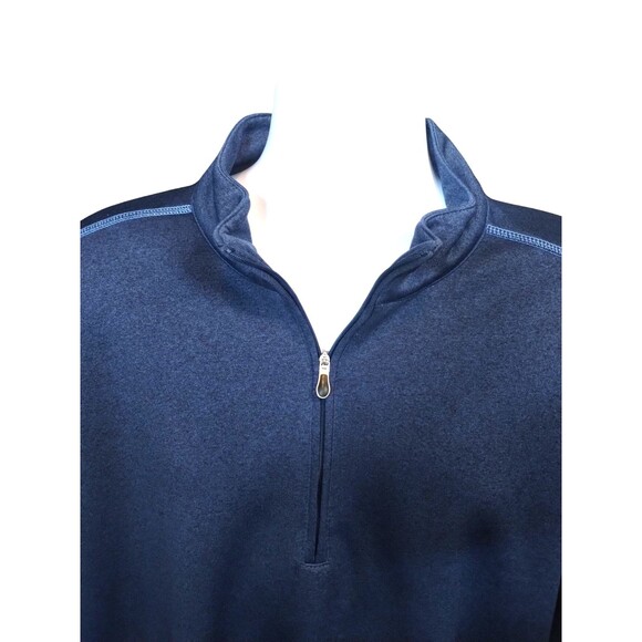 Pebble Beach Men’s LS 1/4 Zip Performance Pullover Blue Polyester XL - Picture 5 of 7